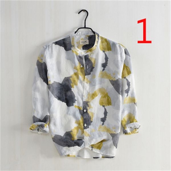 t shirts fashion printed seven-point sleeve linen shirt men's summer vacation casual breathable collar cotton, White;black
t shirts fashion printed seven-point sleeve linen shirt men's summer vacation casual breathable collar cotton, White;black