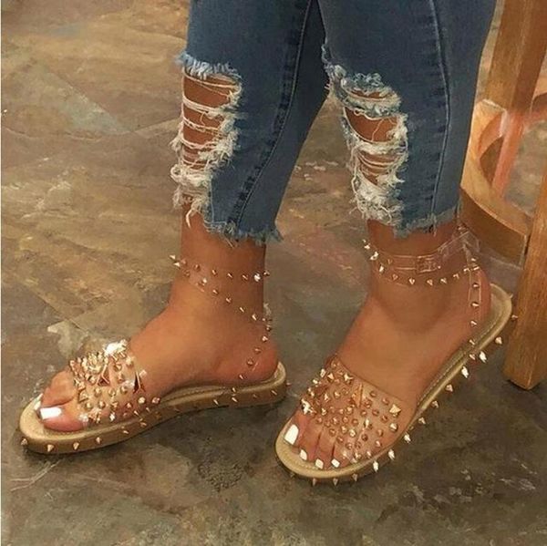slippers 2021 sandals women transparent flats shoes large size female clear with rivet ladies roman beach sandalias mujer, Black
slippers 2021 sandals women transparent flats shoes large size female clear with rivet ladies roman beach sandalias mujer, Black
