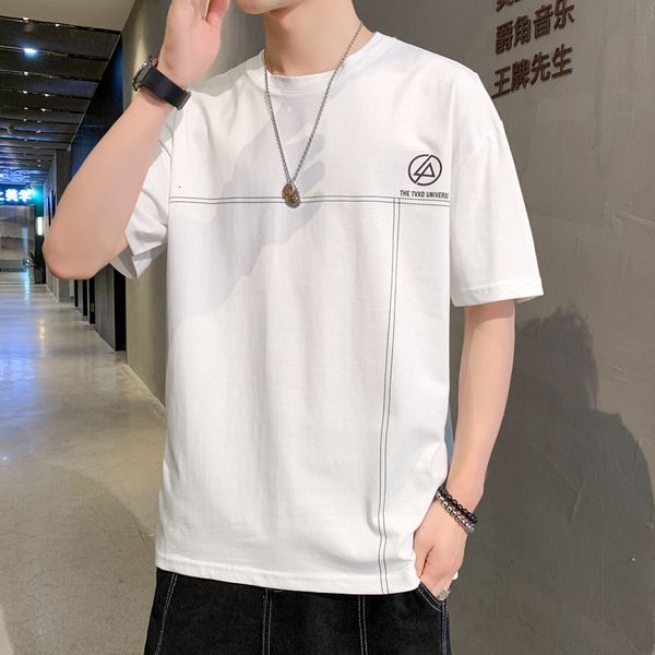 men's t shirts 2021 summer short t-shirt casual cotton 5- loose korean half sleeve trend men, White;black
men's t shirts 2021 summer short t-shirt casual cotton 5- loose korean half sleeve trend men, White;black