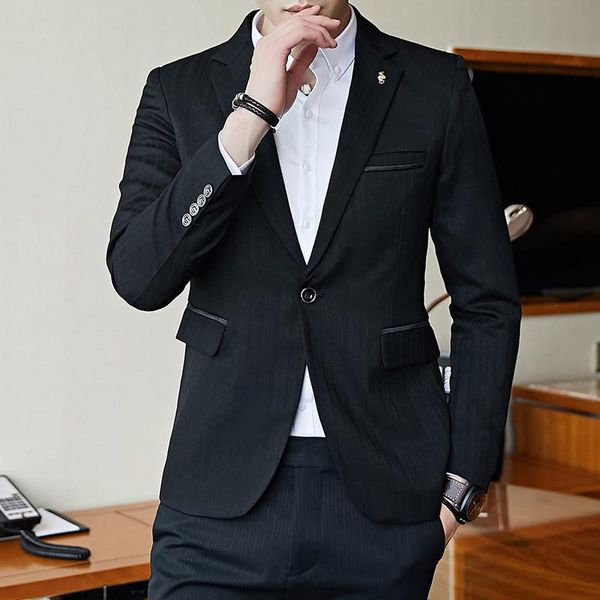 fashion business slim men's wedding jacket, large size banquet party club dress wear spring striped blazer suits & blazers, White;black
fashion business slim men's wedding jacket, large size banquet party club dress wear spring striped blazer suits & blazers, White;black