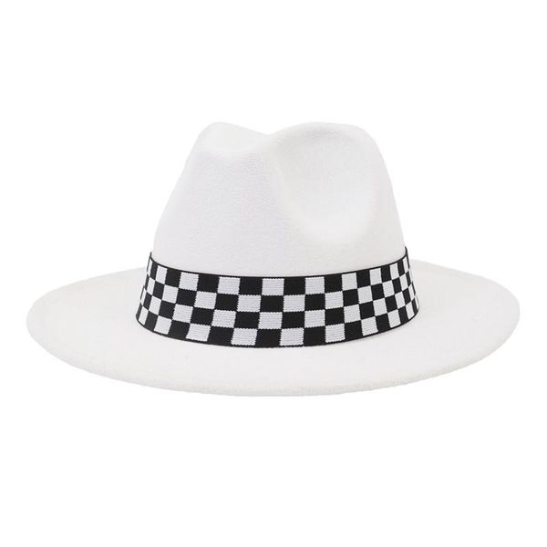 wide brim hats women's hat fedora solid band plaid formal men winter autumn black white panama hip hop sombreros de mujer, Blue;gray
wide brim hats women's hat fedora solid band plaid formal men winter autumn black white panama hip hop sombreros de mujer, Blue;gray