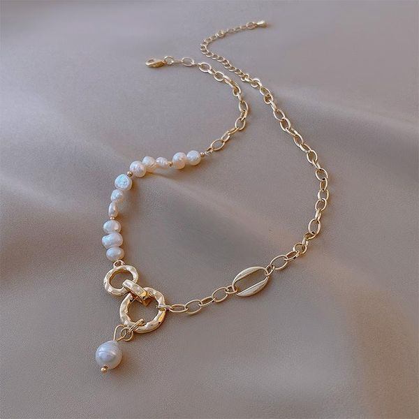 chains natural freshwater pearl ring stitching necklace light luxury niche brand korean fashion net red design sense clavicle chain, Silver
chains natural freshwater pearl ring stitching necklace light luxury niche brand korean fashion net red design sense clavicle chain, Silver