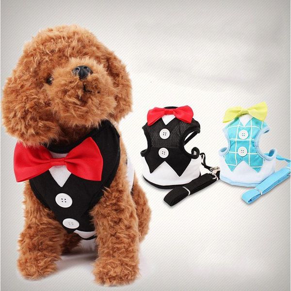 dog collars & leashes fashion harness leash pet leads for small dogs puppy vest with bow tie party wedding formal tuxedo costume
dog collars & leashes fashion harness leash pet leads for small dogs puppy vest with bow tie party wedding formal tuxedo costume