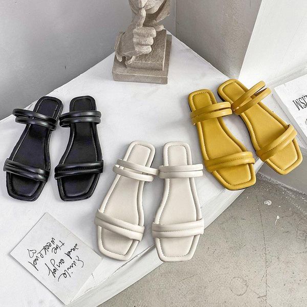 slippers women's square toe slides female flat woman pu leather casual shoes outdoor beach ladies, Black
slippers women's square toe slides female flat woman pu leather casual shoes outdoor beach ladies, Black