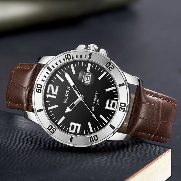 north men's casual watches brand luxury fashion business leather strap watch waterproof quartz wrist watch relogio mascu, Silver
north men's casual watches brand luxury fashion business leather strap watch waterproof quartz wrist watch relogio mascu, Silver