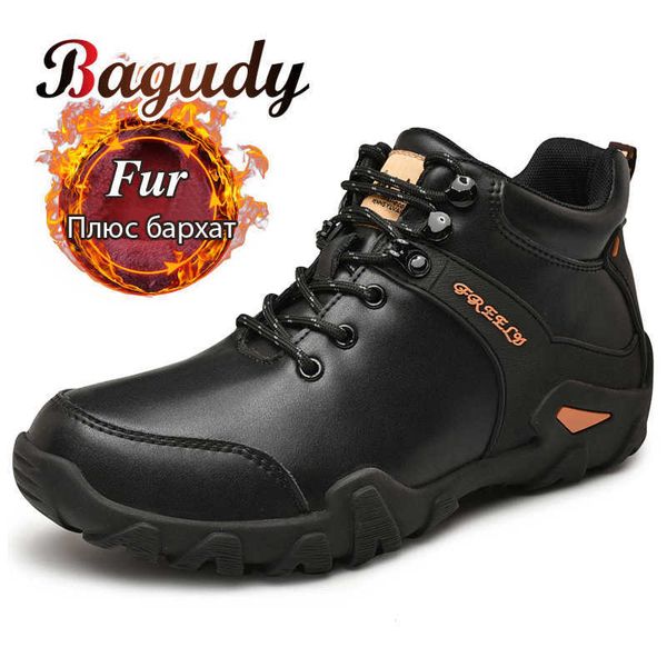 men's leather boots non-slip leather shoes men comfy autumn winter men shoes warm plush snow boots durable outdoor boots 210619, Black
men's leather boots non-slip leather shoes men comfy autumn winter men shoes warm plush snow boots durable outdoor boots 210619, Black