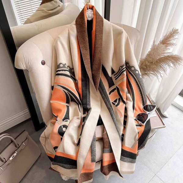 horsehead imitation cashmere women's new warm animal pattern in double-sided two-color thickened shawl and scarf, Blue;gray
horsehead imitation cashmere women's new warm animal pattern in double-sided two-color thickened shawl and scarf, Blue;gray