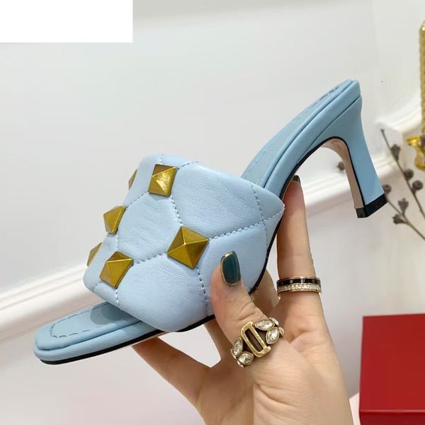 sandals runway rivets decor high heel slippers women peep toe sweety candy color leather 2021 summer party shoes for ladies e, Black
sandals runway rivets decor high heel slippers women peep toe sweety candy color leather 2021 summer party shoes for ladies e, Black