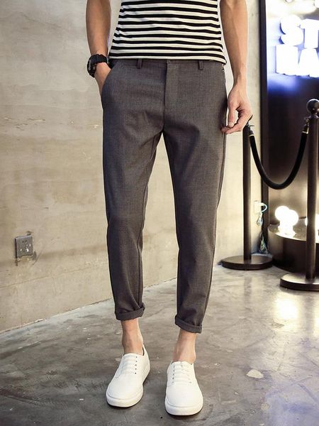 men's pants 2021 spring summer men fashions solid color casual straight slight elastic full-length formal trousers pant d46, Black
men's pants 2021 spring summer men fashions solid color casual straight slight elastic full-length formal trousers pant d46, Black