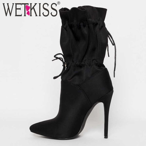 wetkiss satin boots women mid-calf boot shoes female stiletto heels shoes ladies pointed toe elastic pleated party shoes 210630, Black
wetkiss satin boots women mid-calf boot shoes female stiletto heels shoes ladies pointed toe elastic pleated party shoes 210630, Black