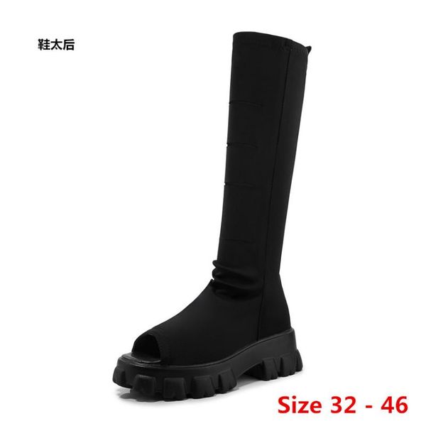 boots summer med heels wedges women knee high peep toe platform gladiator sandals woman shoes small big size 32 - 46, Black
boots summer med heels wedges women knee high peep toe platform gladiator sandals woman shoes small big size 32 - 46, Black