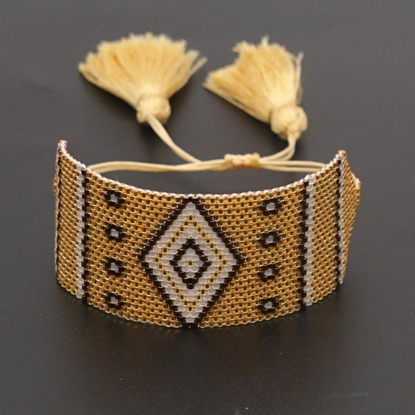 beaded, strands bohemian handmade beaded miyuki rice beads geometric demon eye wide bracelet female cuff charm bracelets, Black
beaded, strands bohemian handmade beaded miyuki rice beads geometric demon eye wide bracelet female cuff charm bracelets, Black