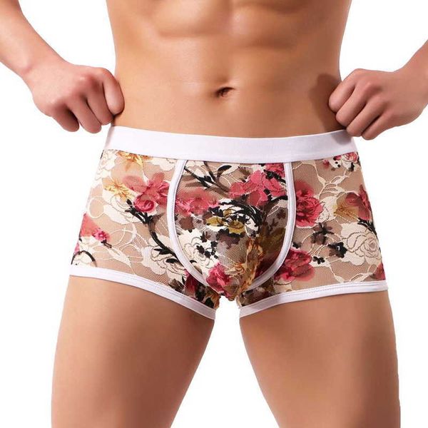underpants men flower print mesh transparent breathable boxer ultra-thin lace soft underwear shorts 529, Black;white
underpants men flower print mesh transparent breathable boxer ultra-thin lace soft underwear shorts 529, Black;white