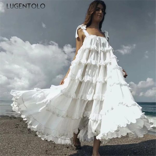 casual dresses long dress women bohemian cake layer big swing solid sleeveless ruffles spaghetti strap strapless womens lugentolo, Black;gray
casual dresses long dress women bohemian cake layer big swing solid sleeveless ruffles spaghetti strap strapless womens lugentolo, Black;gray