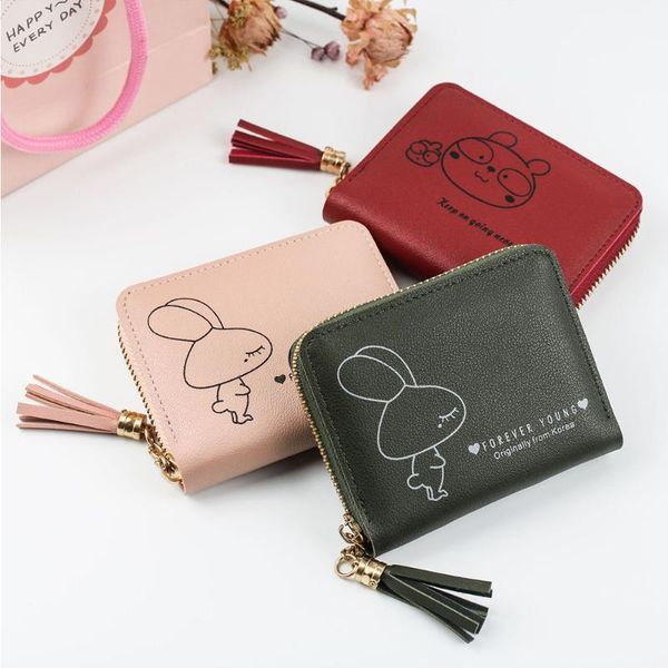 card holders 2021 tassel women wallet small cute short leather wallets zipper purses portefeuille female purse clutch, Brown;gray
card holders 2021 tassel women wallet small cute short leather wallets zipper purses portefeuille female purse clutch, Brown;gray