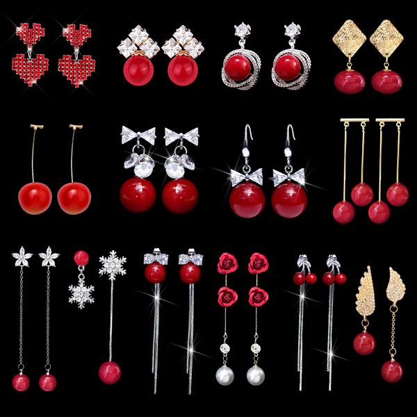 fashion red earrings female 2020 new style fashion temperament korean cool all-match pearl ear studdio chan contact, Silver
fashion red earrings female 2020 new style fashion temperament korean cool all-match pearl ear studdio chan contact, Silver