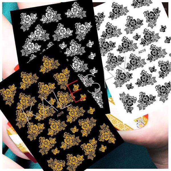 nail art stickers manicure design decoration flowers black white gold decals for back glue nails art1
nail art stickers manicure design decoration flowers black white gold decals for back glue nails art1
