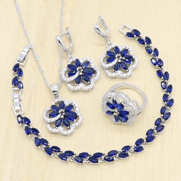 wedding jewelry sets blue crystal 925 silver for women flower shape earrings pendant necklace rings bracelet birthday gift, Slivery;golden
wedding jewelry sets blue crystal 925 silver for women flower shape earrings pendant necklace rings bracelet birthday gift, Slivery;golden