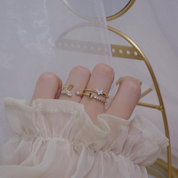 shiny side accessories crystal butterfly engagement adjustable rings for women simple style heart love cluster, Golden;silver
shiny side accessories crystal butterfly engagement adjustable rings for women simple style heart love cluster, Golden;silver