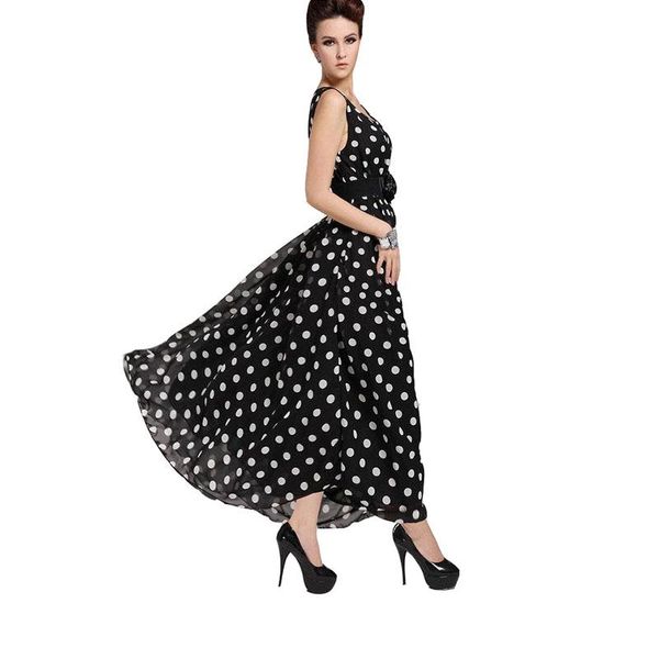 casual dresses round neck high waist women long dress 2021 fashion black white polka dot chiffon sleeveless summer womens nbh191, Black;gray
casual dresses round neck high waist women long dress 2021 fashion black white polka dot chiffon sleeveless summer womens nbh191, Black;gray