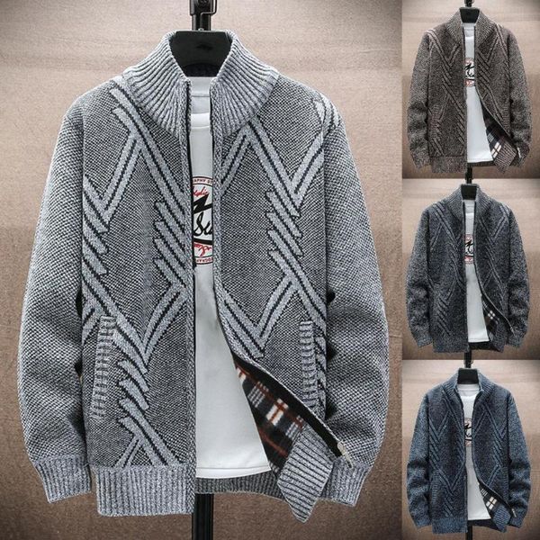 men's sweaters skin-friendly trendy pockets warm loose cardigan casual men stand collar for travel, White;black
men's sweaters skin-friendly trendy pockets warm loose cardigan casual men stand collar for travel, White;black