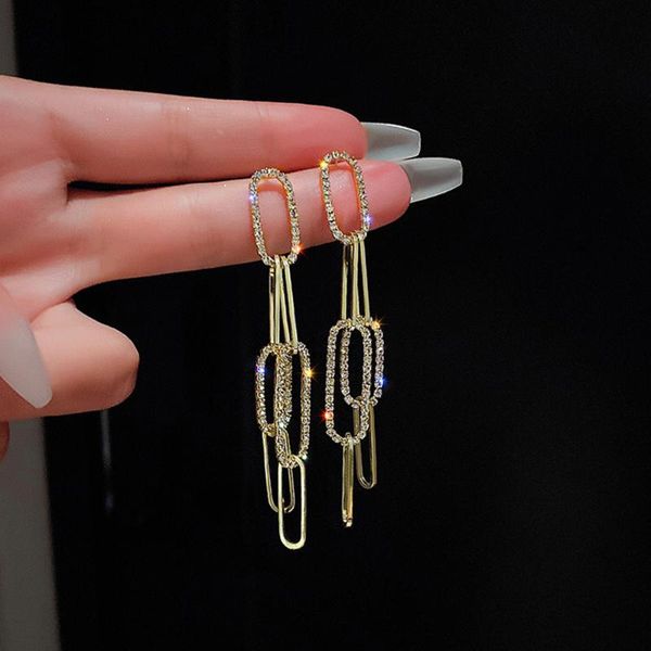 dangle & chandelier aensoa fashion geometric golden long chain crystal drop earrings for women luxurious metal exaggerate pendant jewelry, Silver
dangle & chandelier aensoa fashion geometric golden long chain crystal drop earrings for women luxurious metal exaggerate pendant jewelry, Silver