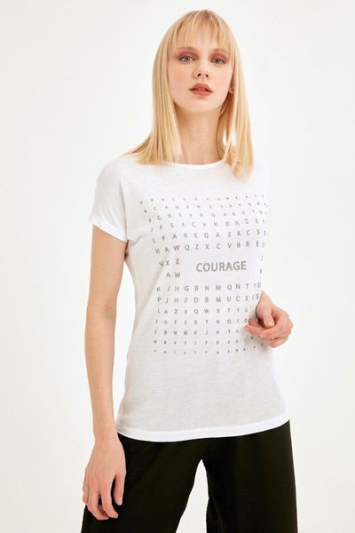 women's t-shirt women printed white glitter courage sport stylish 2021 fashion
women's t-shirt women printed white glitter courage sport stylish 2021 fashion