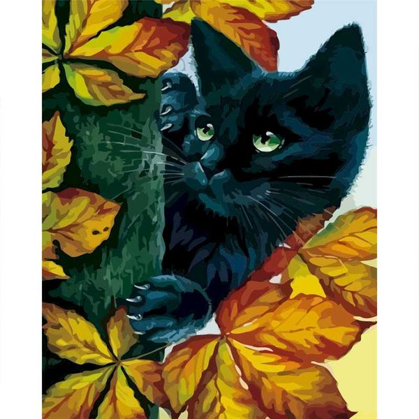 paintings gatyztory paint by number black cat oil painting pictures animal acrylic kits home decoration
paintings gatyztory paint by number black cat oil painting pictures animal acrylic kits home decoration