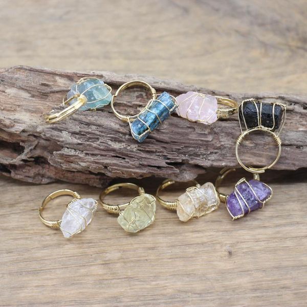 cluster rings gold color wire wrap irregular raw stone adjustable ring healing crystal fluorite amethysts citrines fashion jewelry,qc4027, Golden;silver
cluster rings gold color wire wrap irregular raw stone adjustable ring healing crystal fluorite amethysts citrines fashion jewelry,qc4027, Golden;silver