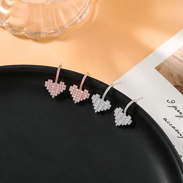 minar korean sweet spark cz zircon love heart earrings rose pink silver color brass drop earring for women holiday jewellery dangle & chande
minar korean sweet spark cz zircon love heart earrings rose pink silver color brass drop earring for women holiday jewellery dangle & chande