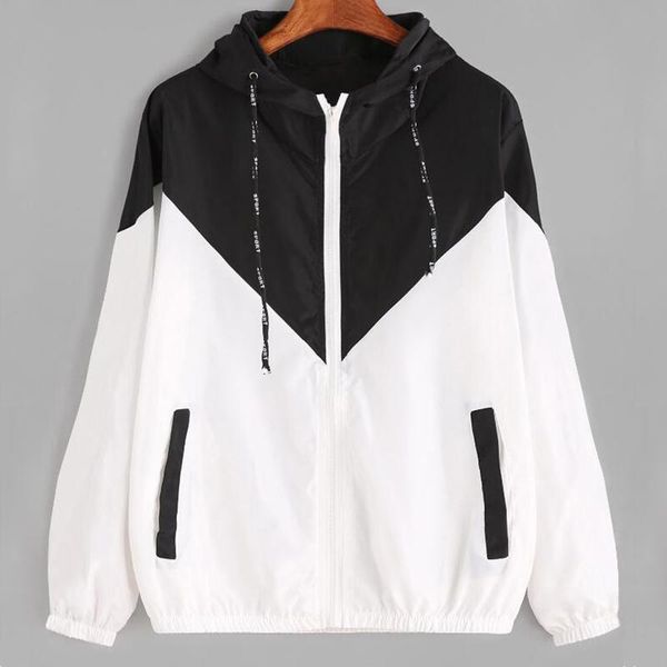 women's jackets basic hooded jacket patchwork long sleeve clothing multicolor autumn coat female casual windbreaker, Black;brown
women's jackets basic hooded jacket patchwork long sleeve clothing multicolor autumn coat female casual windbreaker, Black;brown