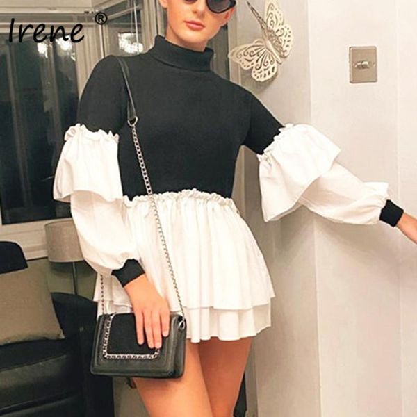 casual dresses irene puff sleeve ruffles party dress mini women fashion patchwork autumn winter turtleneck shirt 2021, Black;gray
casual dresses irene puff sleeve ruffles party dress mini women fashion patchwork autumn winter turtleneck shirt 2021, Black;gray