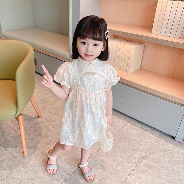 girls retro tang style pin-buckle cheongsam dress summer baby girl court pure color flower lace princess girl's dresses, Red;yellow
girls retro tang style pin-buckle cheongsam dress summer baby girl court pure color flower lace princess girl's dresses, Red;yellow
