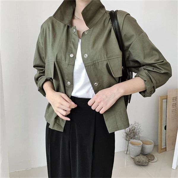 women's jackets high waist plus size m-2xl work wear solid casual all match loose-fitting coats 2021 autumn ol women, Black;brown
women's jackets high waist plus size m-2xl work wear solid casual all match loose-fitting coats 2021 autumn ol women, Black;brown