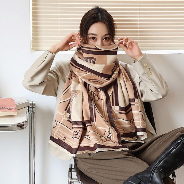 scarves 2021 winter cashmere scarf luxury women double-sided print warm female shawl wrap lady thick blanket gift echarpe, Blue;gray
scarves 2021 winter cashmere scarf luxury women double-sided print warm female shawl wrap lady thick blanket gift echarpe, Blue;gray
