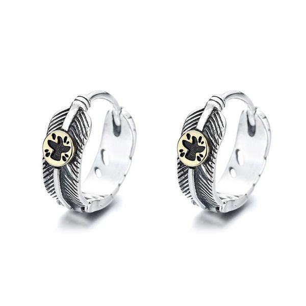 hoop & huggie retro silver earrings circles feather personality 925 sterling temperament female, Golden;silver
hoop & huggie retro silver earrings circles feather personality 925 sterling temperament female, Golden;silver