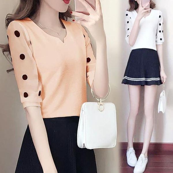 women's blouses & shirts blouse women shirt summer lace chiffon polka dot 3/4 sleeve blusas mujer de moda, White
women's blouses & shirts blouse women shirt summer lace chiffon polka dot 3/4 sleeve blusas mujer de moda, White