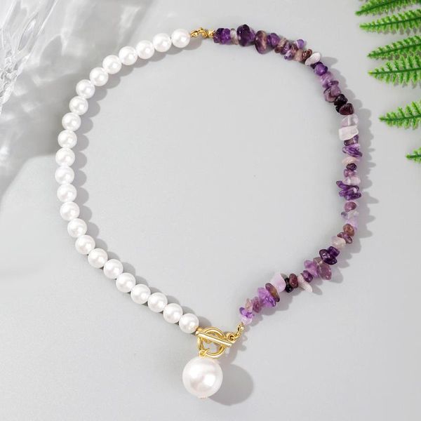 pendant necklaces boho cute purple pink asymmetrical gravel pearl necklace for women clavicle chain teen girl friend dating trendy jewelry c, Silver
pendant necklaces boho cute purple pink asymmetrical gravel pearl necklace for women clavicle chain teen girl friend dating trendy jewelry c, Silver