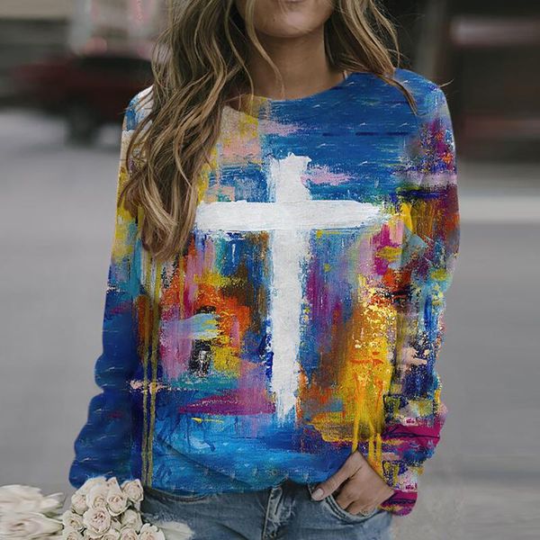2021 sweatshirt girlfriend valentine's day christmas gift women's oil painting faith jesus cross printed casual sweatshirt bluza, Black
2021 sweatshirt girlfriend valentine's day christmas gift women's oil painting faith jesus cross printed casual sweatshirt bluza, Black