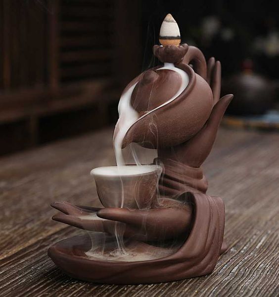 creative tea type ceramic feng shui ornament incense burner hand back flow buddha table holder contains 20 pieces fragrance lamps
creative tea type ceramic feng shui ornament incense burner hand back flow buddha table holder contains 20 pieces fragrance lamps