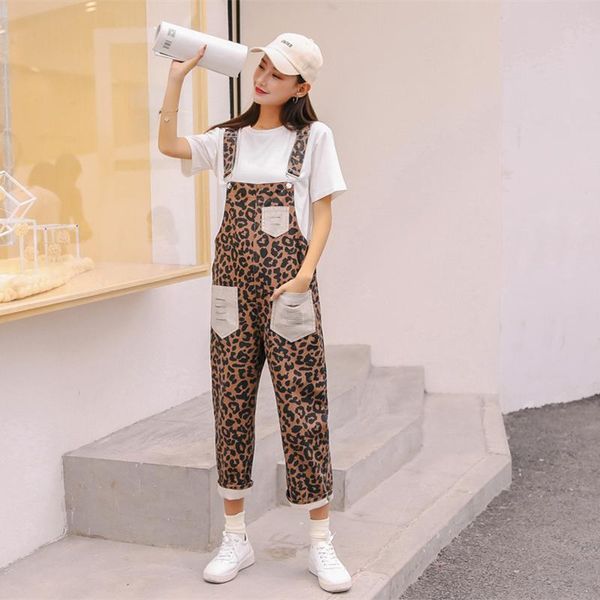 women's jumpsuits & rompers wkoud women 2021 spring leopard printed ankle-length pants pockets denim female jeans overalls p8842, Black;white
women's jumpsuits & rompers wkoud women 2021 spring leopard printed ankle-length pants pockets denim female jeans overalls p8842, Black;white