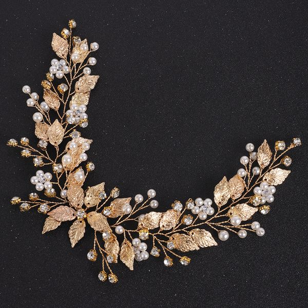 Gold Leaves Crystal Pearls Bride Headband Rhinestone Hair Ornaments Women Headpieces Flower Decor Wedding Hair Accessories
Gold Leaves Crystal Pearls Bride Headband Rhinestone Hair Ornaments Women Headpieces Flower Decor Wedding Hair Accessories