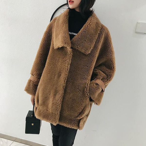 women's fur & faux 100% real wool winter jacket women arrival sheep clothes plus size outerwear turn-down collar thick warm coat, Black
women's fur & faux 100% real wool winter jacket women arrival sheep clothes plus size outerwear turn-down collar thick warm coat, Black