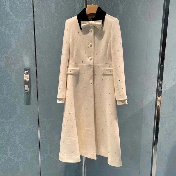 women's wool & blends fashion spring 2021 ol elegant overcoat diamonds bowtie coat b949, Black
women's wool & blends fashion spring 2021 ol elegant overcoat diamonds bowtie coat b949, Black