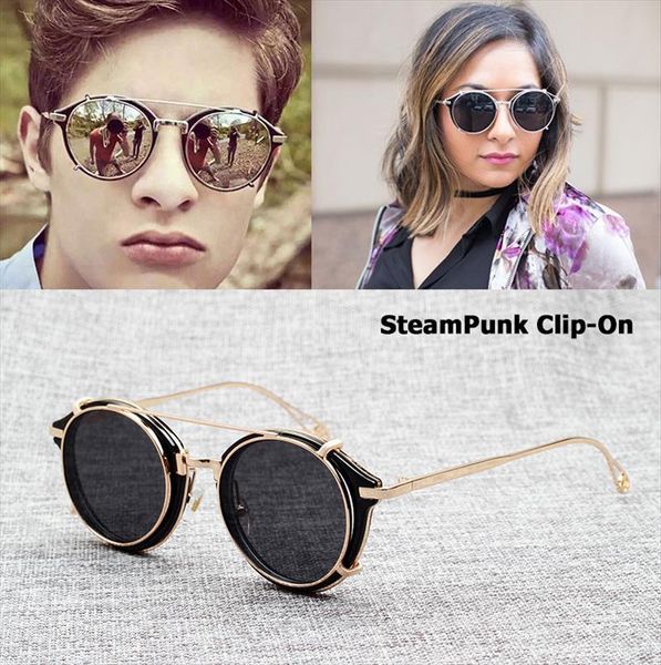 Fashion Steampunk Style Lens Removable Sunglasses Clip On Vintage Brand Design Sun Glasses Oculos De Sol S915 1, White;black
Fashion Steampunk Style Lens Removable Sunglasses Clip On Vintage Brand Design Sun Glasses Oculos De Sol S915 1, White;black