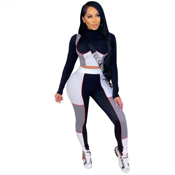 casual two piece set womens tracksuits color patchwork full sleeve shirt crop long pant tracksuit sportsuit clothes for outfit, Gray
casual two piece set womens tracksuits color patchwork full sleeve shirt crop long pant tracksuit sportsuit clothes for outfit, Gray