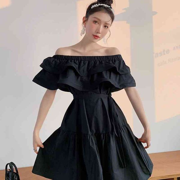 casual dresses off the shoulder ruffle summer white for women boat neck a line black lace up frill dress korean fashion 4zfo, Black;gray
casual dresses off the shoulder ruffle summer white for women boat neck a line black lace up frill dress korean fashion 4zfo, Black;gray