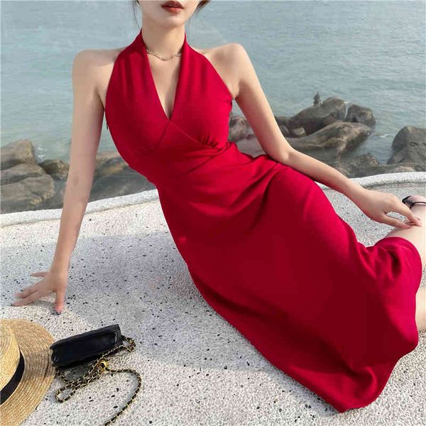 casual dresses summer halter backless midi bodycon red party sleeveless dress beach holiday robe rhxw, Black;gray
casual dresses summer halter backless midi bodycon red party sleeveless dress beach holiday robe rhxw, Black;gray