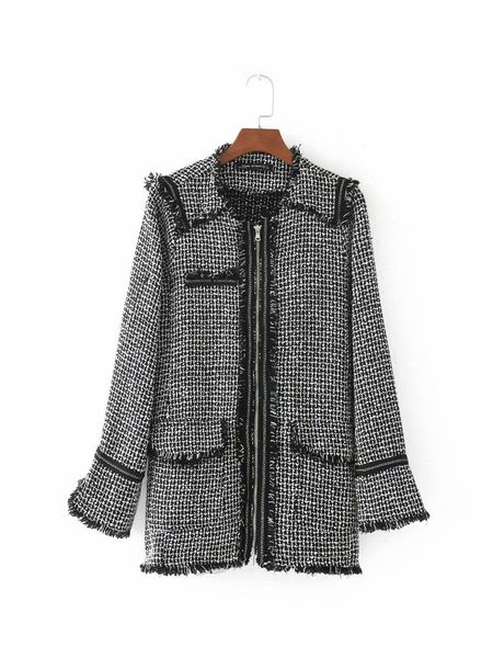 women's jackets women long bb85-8414 european and american fashion tweed coat, Black;brown
women's jackets women long bb85-8414 european and american fashion tweed coat, Black;brown