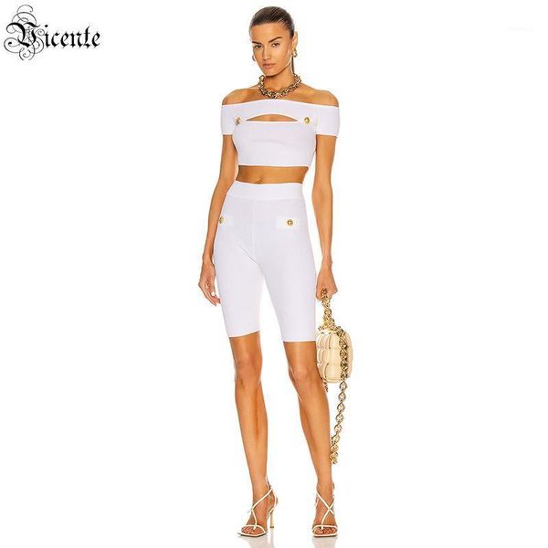 women's two-piece suit celebrity party button decoration hollow design one-piece neck strapless white bandage tracksuits, Gray
women's two-piece suit celebrity party button decoration hollow design one-piece neck strapless white bandage tracksuits, Gray